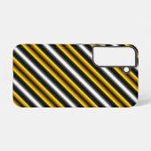 Gele zwarte witte regenboogstripes samsung galaxy hoesje (Achterkant horizontaal)