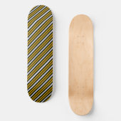 Gele zwarte witte regenboogstripes skateboard (Voorkant)