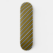 Gele zwarte witte regenboogstripes skateboard (Voorkant)