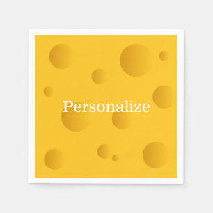 Gele Zwitserse kaassnede met speciale gaten grappi Servet