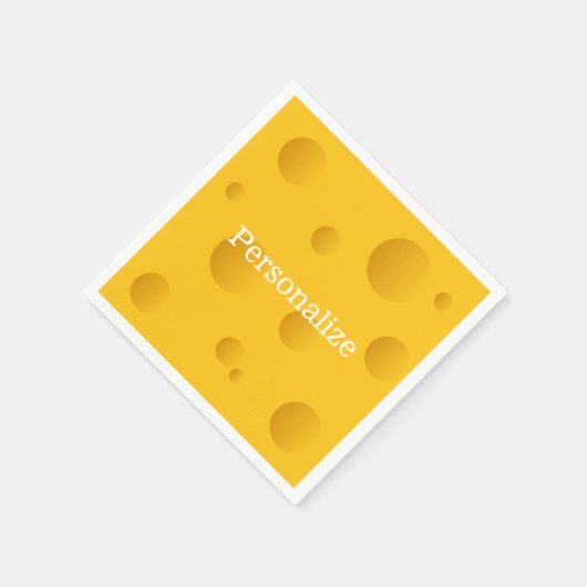 Gele Zwitserse kaassnede met speciale gaten grappi Servet (Hoek)