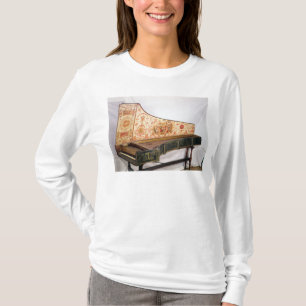 Gelede en geschilderde harpsichord t-shirt