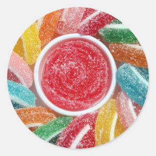 gelei snoepjes ronde sticker
