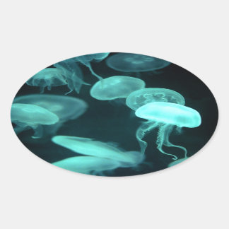 Gelei vis gloeiend ovale sticker