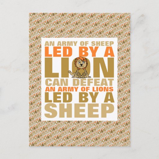 Geleid door een leeuw briefkaart (Voorkant)