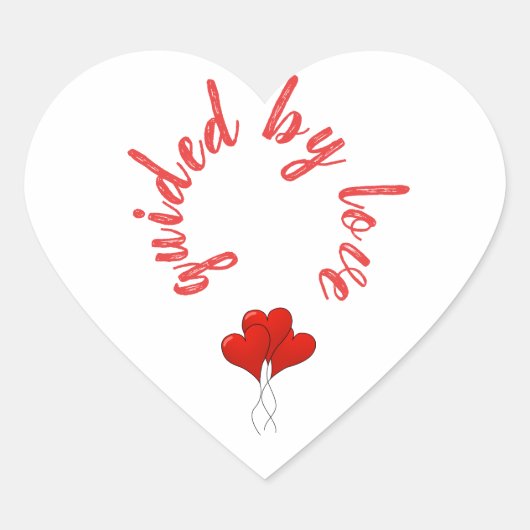 Geleid door liefdesrode harten hart sticker (Voorkant)