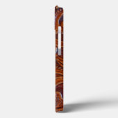 Geleide lederen afdrukking in Cognac Brown iPhone  Case-Mate iPhone Case (Achterkant / Links)