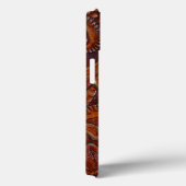 Geleide lederen afdrukking in Cognac Brown iPhone  Case-Mate iPhone Case (Achterkant / Rechts)