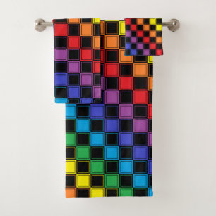 Geleide regenboog en zwarte regenboog bad handdoek