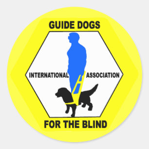 GELEIDEHONDEN BLINDEN MENSEN RONDE STICKER