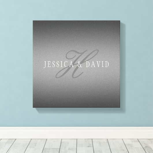 Geleidelijk veranderende gradiënt grijs elke naam/ canvas afdruk (Insitu (Houten vloer))