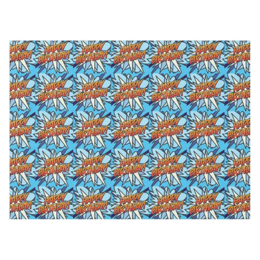 GELEK VERJAARDAG Leuk Retro Stripboek Tafelkleed (Voorkant (Horizontaal))