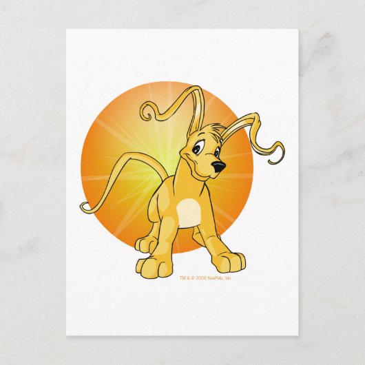 Gelert met geel afspeeltje briefkaart (Voorkant)