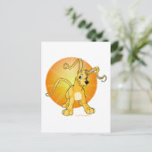 Gelert met geel afspeeltje briefkaart (Staand voorkant)