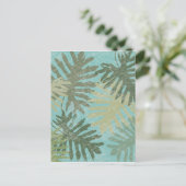 Geleste tropische bladeren briefkaart (Staand voorkant)