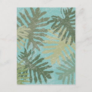 Geleste tropische bladeren briefkaart