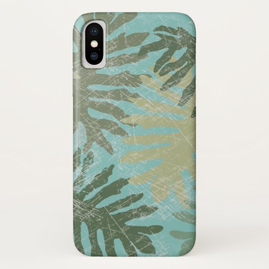 Geleste tropische bladeren Case-Mate iPhone case (Achterkant)