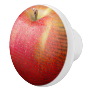 GELEVERDE RODE APPEN KERAMISCHE KNOP