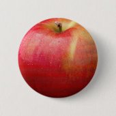 GELEVERDE RODE APPEN RONDE BUTTON 5,7 CM (Voorkant)