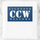 Gelicentieerd CCW Welkom Rechthoekige Sticker (Tas)