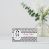 Gelicentieerde Cosmetologist Retro Mod Vrouw Afspr Afsprakenkaartje (Staand voorkant)