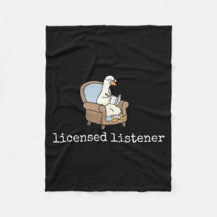 Gelicentieerde luisteraar grappige meme gans geest fleece deken