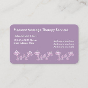 Gelicentieerde massagetherapeut visitekaartje