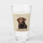Geliefd door een Chocolade Lab Labrador Hond Liefh Glas (Achterkant)