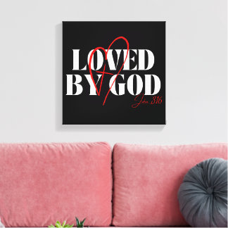 Geliefd door God – Johannes 3:16 Canvas Afdruk