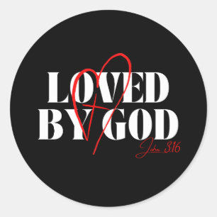 Geliefd door God - Johannes 3:16 Ronde Sticker