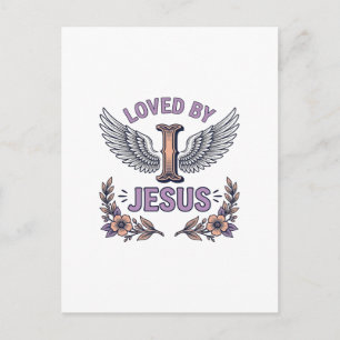 Geliefd Door Jezus Vintage Christelijke Bloem T-Sh Briefkaart