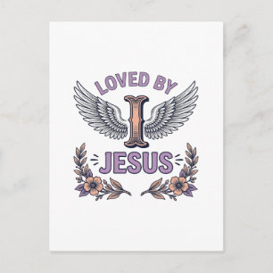 Geliefd Door Jezus Vintage Christelijke Bloem T-Sh Briefkaart