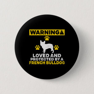 Geliefd en beschermd Bulldog liefhebber hond eigen Ronde Button 5,7 Cm