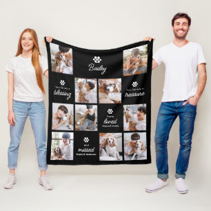 Geliefd & Gemist Huisdier Hond Herdenking 10-Foto Fleece Deken