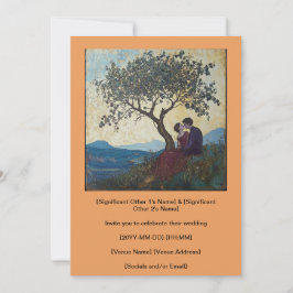 Geliefd paar dat gelukkig zoent Uitnodiging