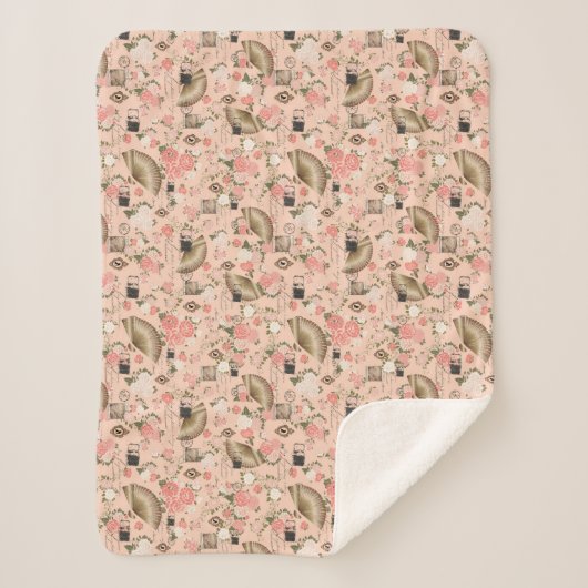 Geliefde Beginnings Sherpa Bloemen Deken (Voorkant)