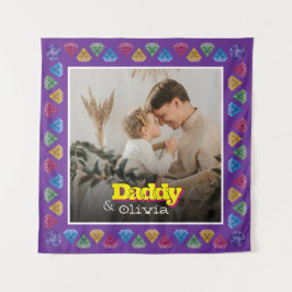 Geliefde Familie Portret Gift - Vader Dochter Zoon Wandkleed