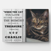 Geliefde Huisdierkat Foto-herdenking Grijs Houten  Fotoplaat (voorkant)