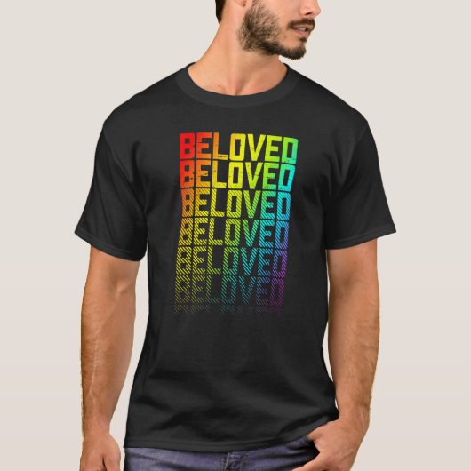 Geliefde LGBTq+ Rainbow Gay Pride Tekst Vervagen G T-shirt (Voorkant)
