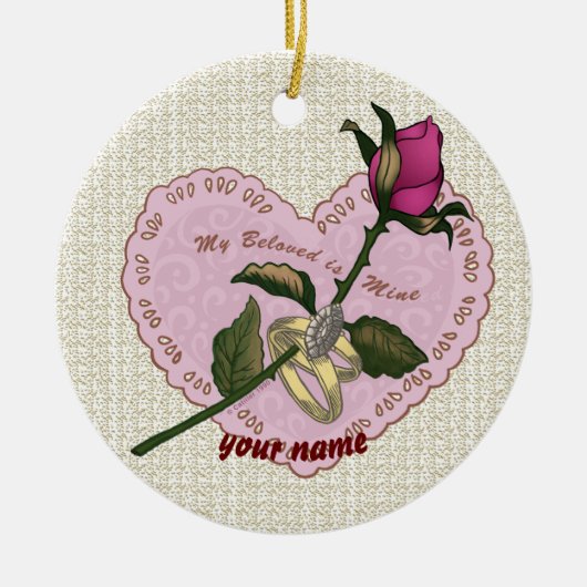 Geliefde Mine Roos ornament (Voorkant)