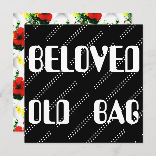 GELIEFDE OUDE TAS WOORDEN TEKST GRAPPIG (Voorkant / Achterkant)