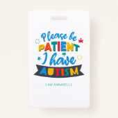 Gelieve de patiënt te zijn die ik heb en contact o badge (Voorkant)