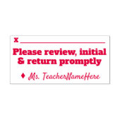 "Gelieve direct review, initiaal en retourneren" + Zelfinktende Stempel (Design)