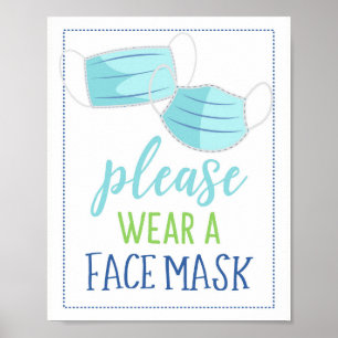 Gelieve een masker te draag poster
