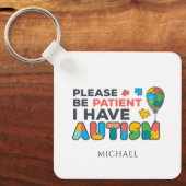 Gelieve het adres van de Autism-bewustwording van Sleutelhanger (Voorkant)