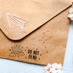 Gelieve niet te buigen, verpakking 	rubberstempel