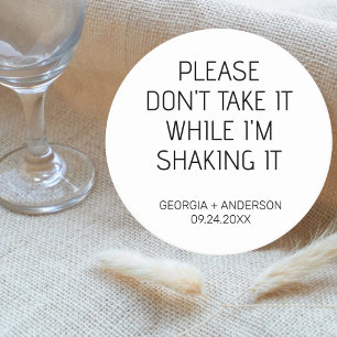 Gelieve niet te nemen terwijl ik schudden aangepas ronde kartonnen onderzetter