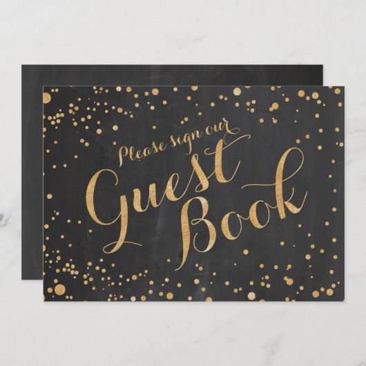 Gelieve ons gastenboek te tekenen Huwelijksbord, Kaart (Voorkant / Achterkant)