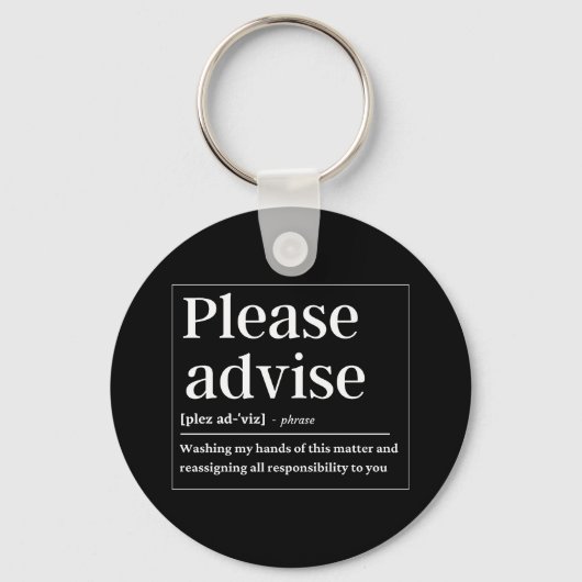 Gelieve te adviseren Funny Definition Sleutelhanger (Voorkant)
