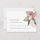 Gelieve te Antwoorden  Elegante Tropisch Paradijs  RSVP Kaartje (Voorkant)